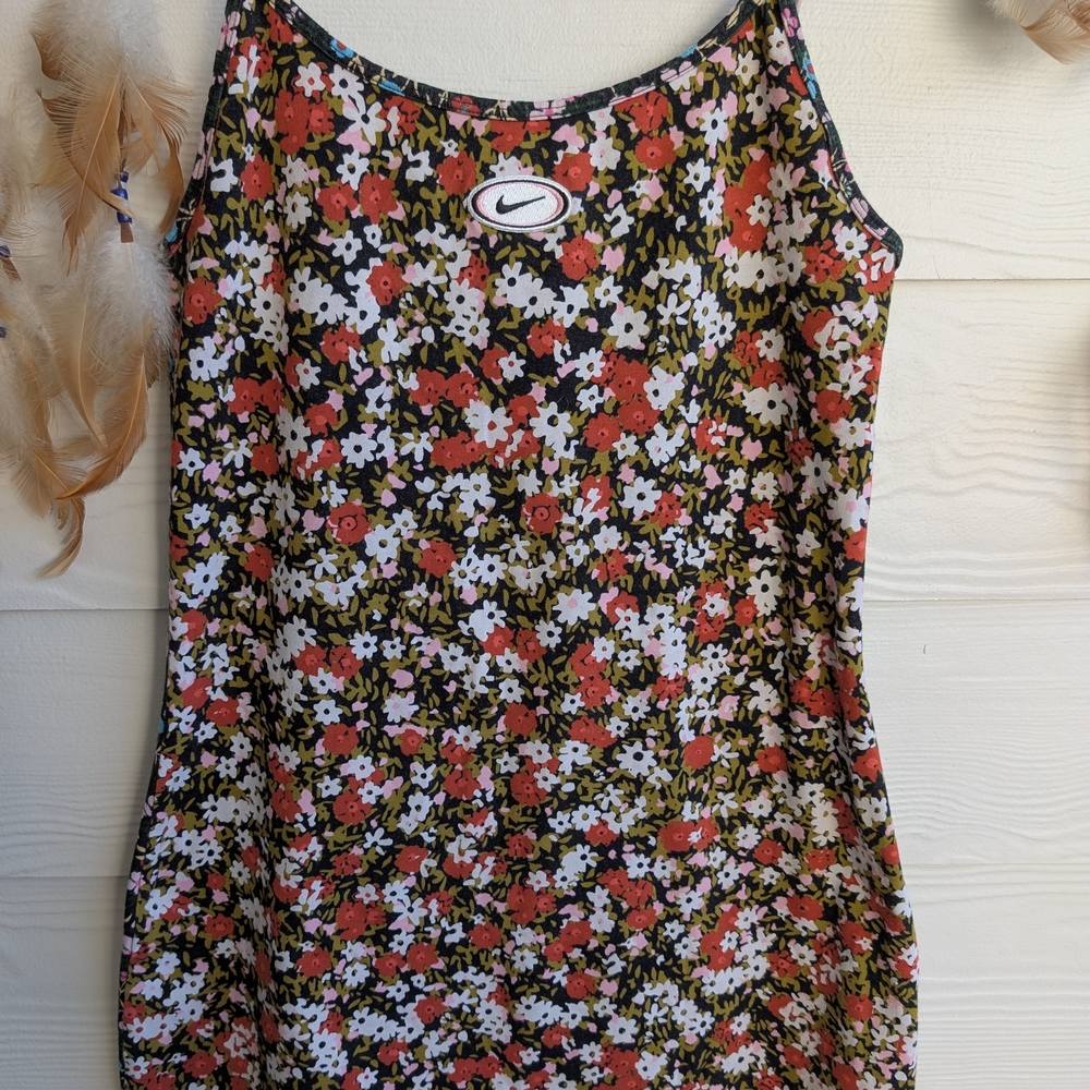 NIKE Sportswear Dual Disty Cami Floral Print Tank Dress Size SP 90s Y2K style - Picture 7 of 8